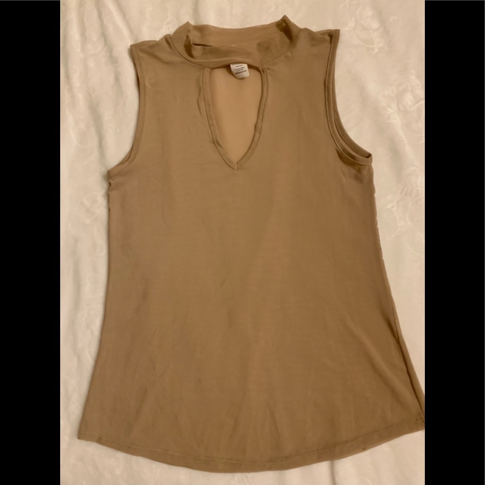 Brown Mesh Tank Top